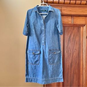 Ralph Lauren Denim Dress Size Medium 100% Cotton